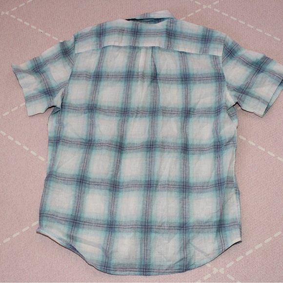 GAP Men’s Short Sleeve Button Down Striped Linen Shirt Summer - Picture 2 of 4